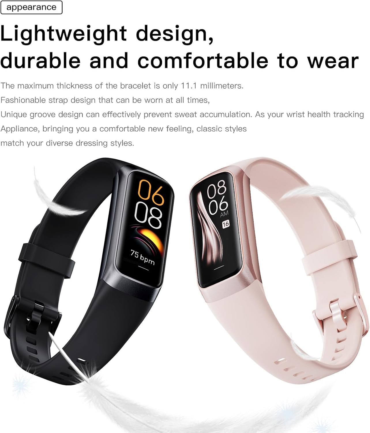 Elevate Your Fitness Journey with the Sleek C60 Health Tracker: Slim Design, 25 Sports Modes, Heart Rate & Blood Pressure Monitoring, Waterproof & Compatible with iPhone and Android