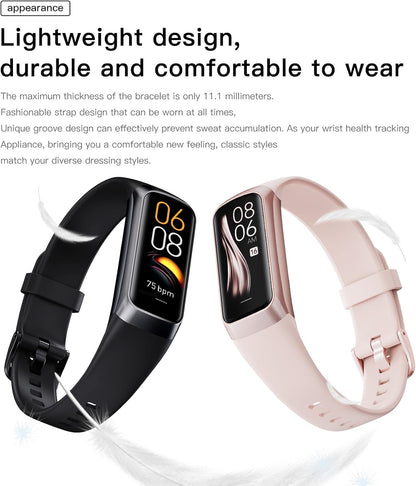 Elevate Your Fitness Journey with the Sleek C60 Health Tracker: Slim Design, 25 Sports Modes, Heart Rate & Blood Pressure Monitoring, Waterproof & Compatible with iPhone and Android